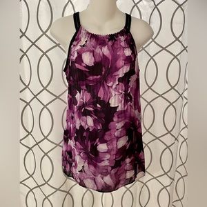 White House Black Market Purple Floral Slip Top size XS